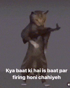 a picture of a bear holding a trumpet with the words " kya baat ki hai is baat par firing honi chahiyeh "