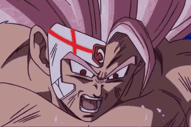 a close up of a cartoon character 's face with a blue light coming out of his eyes .