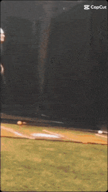 a blurred image of a baseball field with the words capcut at the top