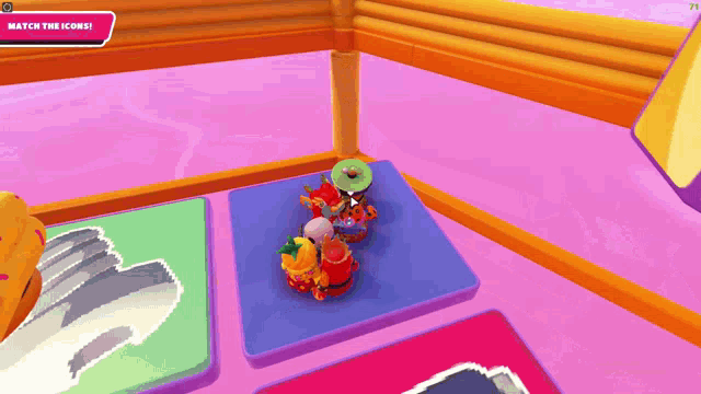 a screenshot of a video game that says match the icons at the top