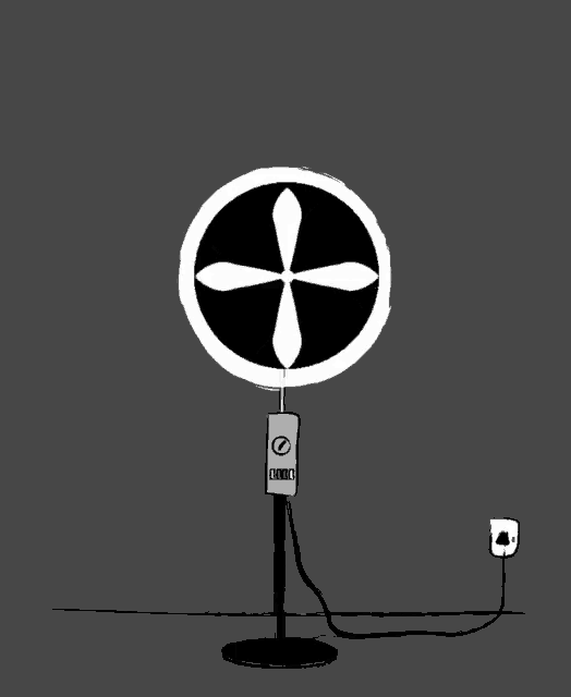 a black and white drawing of a fan with the number 1000 on the side