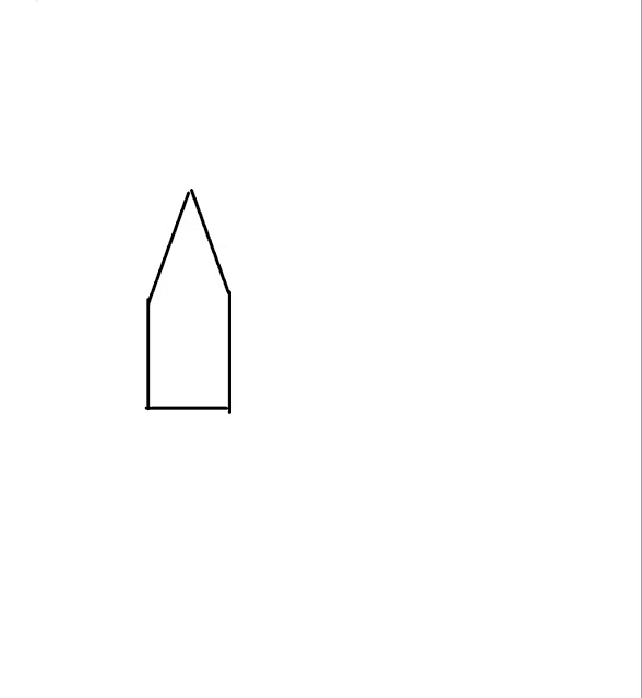 a black line drawing of a house on a white background