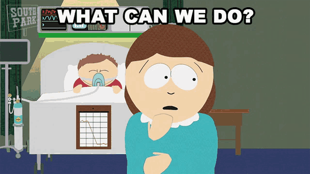 a cartoon of a woman standing in front of a hospital bed with the words " what can we do "