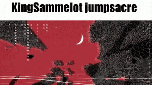 a poster for kingsammelot jumpsacre with a crescent moon