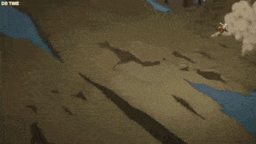 a cartoon of a man laying on the ground with the words db time on the bottom left