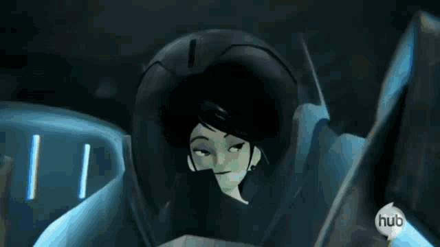 a cartoon character says " enjoy your ban dude " in a dark room