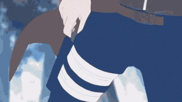 a close up of a person 's leg with a bandage on it and a knife .