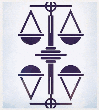 two circles with a cross in the middle on a white background