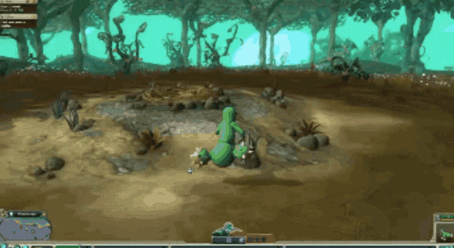 a screenshot of a video game shows a green lizard