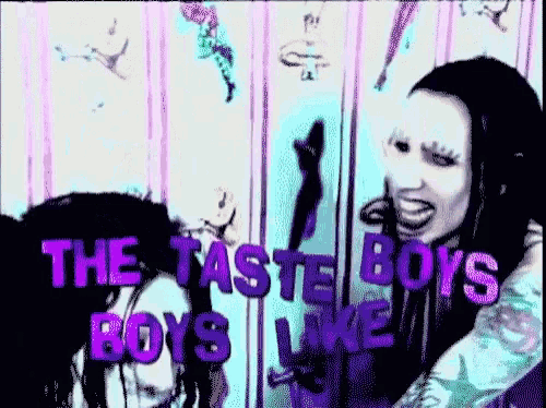a cartoon of a woman and a man with the words the taste boys like