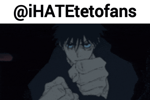 a picture of a man with blue eyes and the words " @ihatetetofans " below him