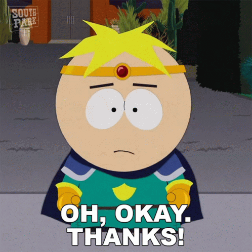 Oh Okay Thanks Butters Stotch GIF - Oh Okay Thanks Butters Stotch South Park GIFs
