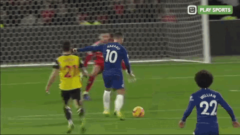 a soccer game is being shown on play sports channel