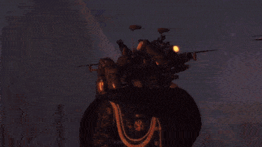 a video game character is being destroyed by a huge explosion