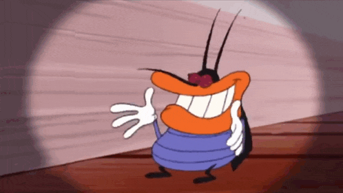 a cartoon cockroach is smiling and giving a thumbs up sign .