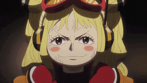 a close up of a girl wearing headphones and glasses