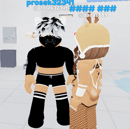 a couple of cartoon characters standing next to each other with the name prosek on the top left
