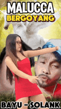 a woman in a red dress is on the cover of a book