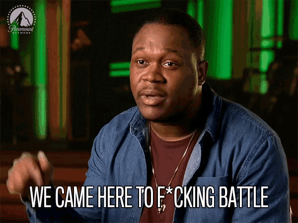 a man in a denim shirt says we came here to fucking battle