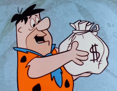 Fred Flintstone The Flintstones GIF - Fred Flintstone The Flintstones Kissing Money GIFs