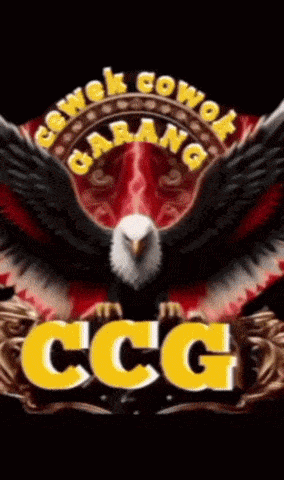 a picture of a bald eagle with the words cewek cowok garang ccg