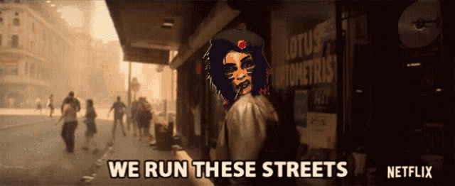 a netflix ad shows a woman walking down the street