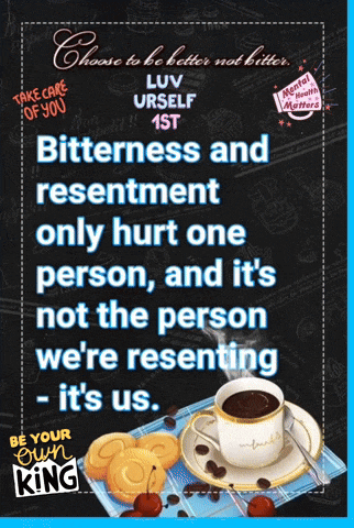 a poster that says choose to be better not bitter with a cup of coffee