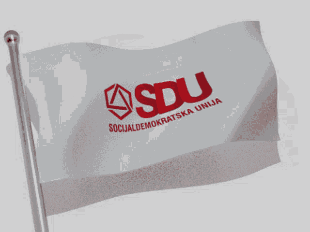 a flag that says sdu on it