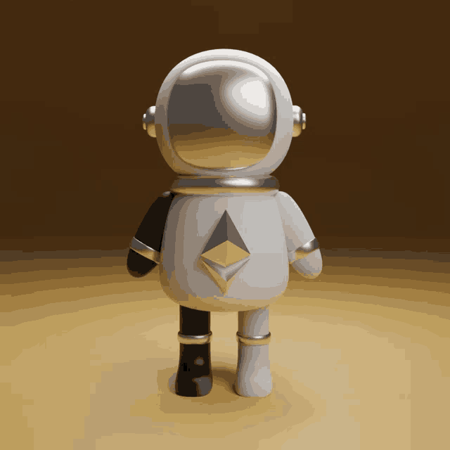 a 3d model of an astronaut with a triangle on the back