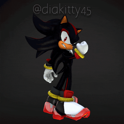 a 3d model of shadow the hedgehog with the username diakitty45