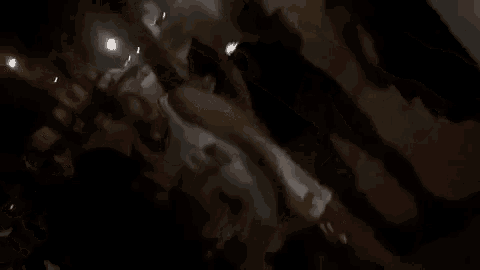 a group of people are standing next to each other in a dark room .