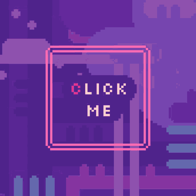 a pixel art illustration of a pink sphere with a purple background