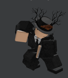 a cartoon character wearing a top hat with antlers