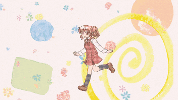 a cartoon drawing of two girls holding hands