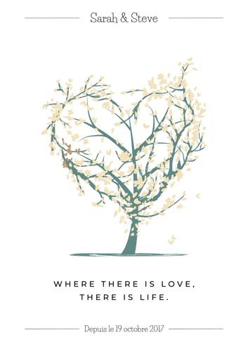 a heart shaped tree with the words where there is love there is life