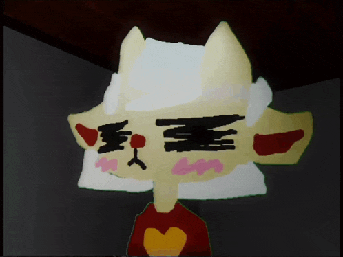 a cartoon character with a heart on his shirt