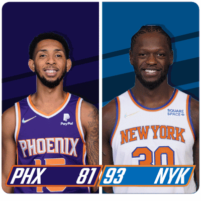 Phoenix Suns (81) Vs. New York Knicks (93) Third-fourth Period Break GIF - Nba Basketball Nba 2021 GIFs