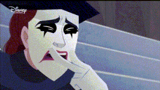 a cartoon of a clown with a disney channel logo on the bottom right