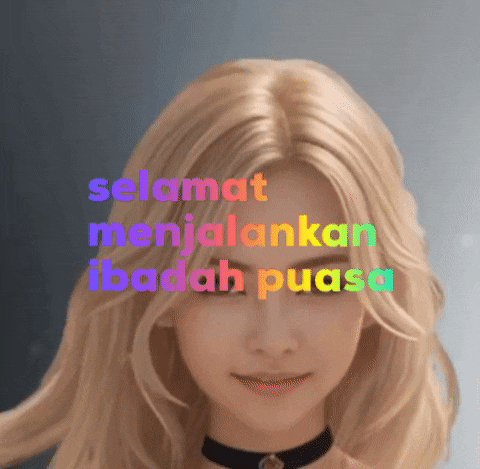 a picture of a woman with the words selamat menjalankan ibadah puasa above her
