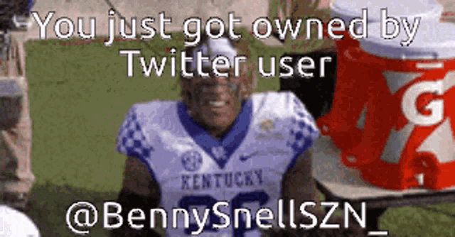 a football player with kentucky on his jersey