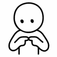 a black and white drawing of a person with their hands on their face .