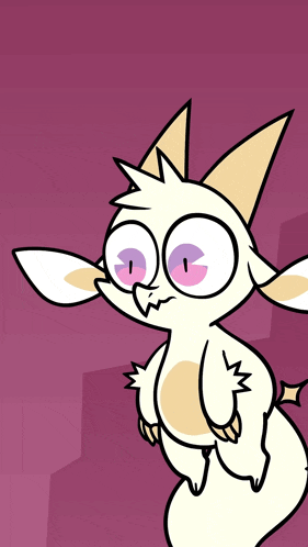 a cartoon drawing of a goat with big eyes