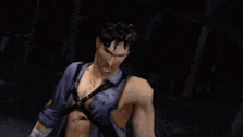 a man is holding a bloody chainsaw in his hand in a video game .