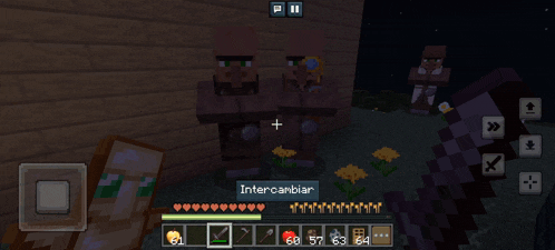 a screenshot of a minecraft game shows a villager standing next to another villager