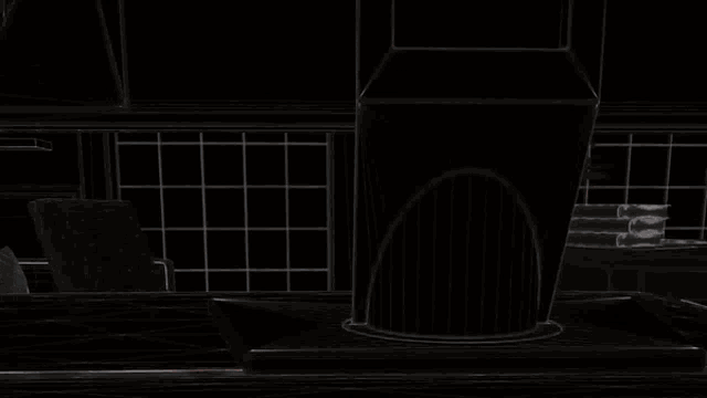 a silhouette of a woman is standing in a kitchen