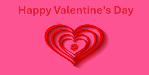 a happy valentine 's day greeting card with a red heart