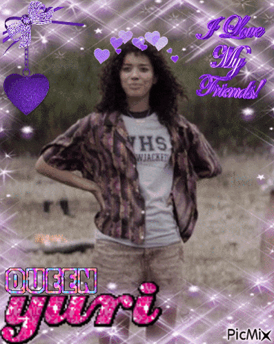 a picture of a girl with the words i love my friends