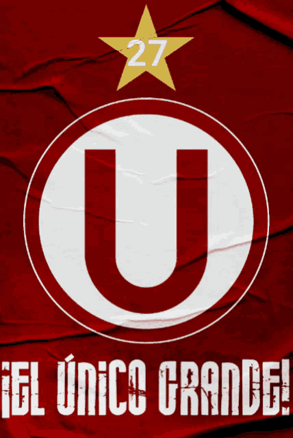 a red background with a white u and a gold star