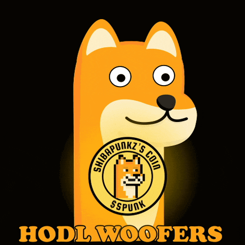 shibapunkz 's com hodlwoofers logo with a cartoon dog