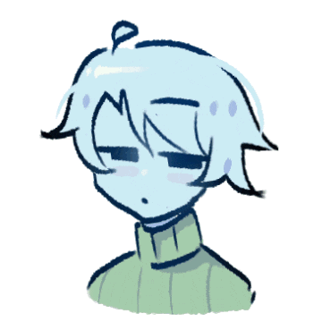 a drawing of a person wearing a green turtleneck sweater